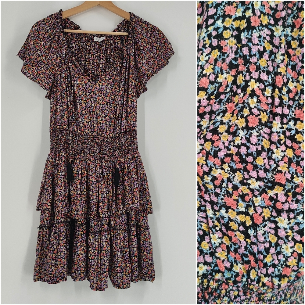 Patrons of Peace Floral Mini Dress - Black Multi